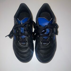 Adidas Kids Black and Blue Sports Cleats Shoes